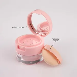 Storage Bottles Mini Loose Powder Jar Lightweight Portable Plastic Cosmetics Container With Sieve Pink Bulk Box Gift