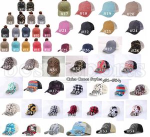 At kuyruğu Beyzbol Kapağı 54 Styles Çapraz Geri Yıkanmış Sıkıntılı Ponycaps Dağınık Buns Trucker Kamyoner Örgü Parti Şapkaları ZZA32255007152