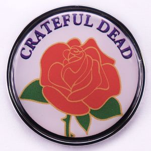 Grateful Dead Flower Emamel Pin Childhood Game Film Film Citat Brooch Badge Söta anime filmer spel Hard Emamel Pins