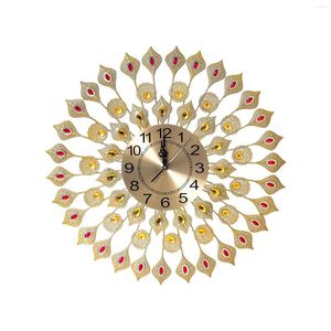 Wall Clocks Peacock Clock Metal Silent Unique Art Big Fashion Watch For Kitchen Home Bedroom Office Decor
