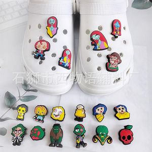 Anime charms wholesale childhood memories halloween terror characters 49colors funny gift cartoon charms shoe accessories pvc decoration buckle soft rubber