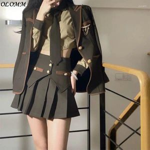 Work Dresses Autumn College Style Senior Sense Niche Fashion Suit Shirt Pleated Skirt Slim Three Piece Sets Women Jk Uniform Japanese