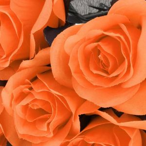 Decorative Flowers Polyester Roses Halloween Table Centerpieces Party Decor Orange