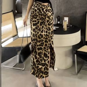 Summer Halter Long Skirt Premium Design Leopard Split Halter Skirt