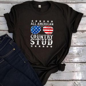 Kobiety dla kobiet 4 lipca zabawne USA koszulka flagowa p America Tshirt Women 2024 Pamięci Prezent na szczycie American Country XL