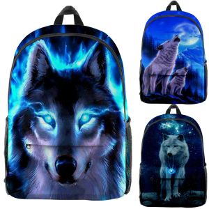 Plecaków zwierząt wilk print plecak mężczyźni kobiety swobodny plecak dla dzieci torby szkolne dla nastoletnich dziewcząt Oxford Daypack Bag Student Book Bag