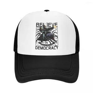 Ball Caps Helldivers Demokrasi Kamyoner Şapka UNISEX DIŞ HİÇBİR ŞEYLER NEFRABİLİR Polyester Örgü Beyzbol Kapağı Yaz