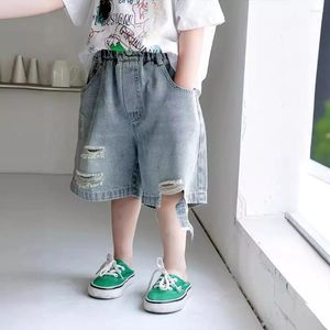 Trousers Children Jeans 2024 Spring And Autumn All Match Ripped High Waisted Casual Korean Style Clothes Pants