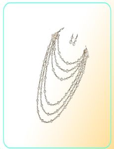 Multilayer Pearl Necklaces Sweaters Chain Multilayer Strand Chain Faux Pearls Flapper Beads Cluster Long Choker Necklace333M4864846