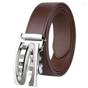 Belts 2022 Fashionable Luxury Men Automatic Alloy Buckle Male Belt Genuine Cowskin Leather Golf Plus Size 130cm9910312