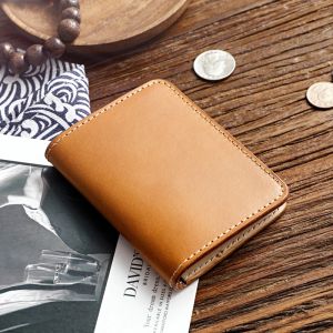 Держатели Simline 100% подлинная кожаная карта держатель карт Men Vintage Complete Business Crown Credit Holders Holders Small Wallet Case Male