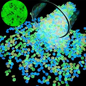 Aquariums 1000pcs Luminous Stones Glow In Dark Fish Tank Pebbles For Home Garden Aquarium Decoration Microlandscape Plant Pot Decor Rocks