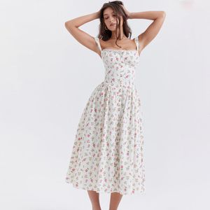 Girl Strap Floral Dress Holiday Style Slim Summer Sleeveless For Women Sweet And Spicy