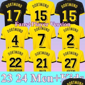 Fotbollströjor 23 24 110: e Dortmund Borussia F.Nmecha Kamara 2023 2024 Black Football Shirt Reus Bellingham Hummels Reyna Brandt Men K DH7SU