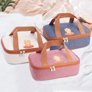 Väskor Lunch Box Bag Women Children Cartoon Animal Mood Warm Thermal Bag Tote Lunch Bag Food Hand Bags Waterproof Lunch Bag