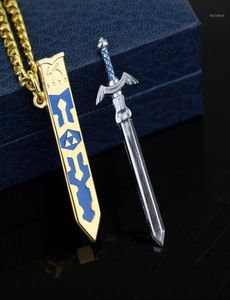 Spela legenden om Zelda Sky Sword Halsband avtagbar mästervärd svärd pendel guldkedja halsband för kvinnor män cosplay smycken17816741