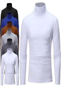 MEN039S Tshirts Mens осень зимняя теплая футболка теплой футболка термообработка Skivvy Turtleneck Sweaters растягивающиеся Tee Topsmen039S9477613