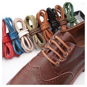 Shoe Parts 1 Pair Flat Shoelaces High Quality Solid Leather Laces Classic Multicolor Leisure Outdoor Unisex