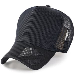 55-59 cm 60-65 cm Man Big Head Man plus size Baseball Cap Lady Summer Caps 100% Mesh Trucker Hat Mężczyznę Krzywane czapki szczytowe