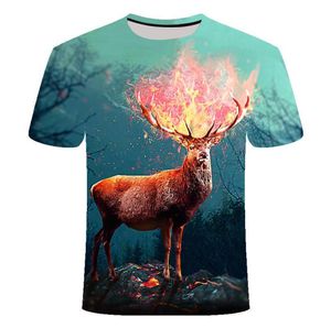 Fabryka Outlet Big Yards Nowa marka mody Tshirt Flaming Menwomen Summer 3D Tshirt Print Anioła T -THIRT