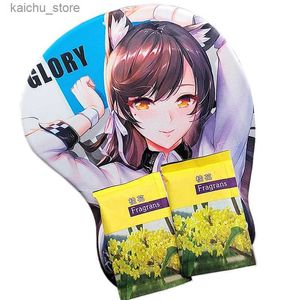 Mouse Pads Wrist Rests Anime Sexy Naked Girl 3D Big Boobs Gaming Mouse Pad League of Legends Genshin Impact Azur Lane IJN Atago Chest Wrist Rest Mat Y240419