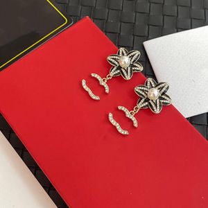 20style Designer Charm Stup Orecchini di marca di lusso doppia lettera di rame placcata vera oro