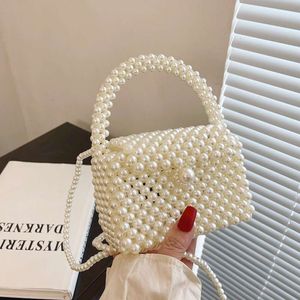 이브닝 가방 여성을위한 작은 디자인 가방 2024 New Pearl Chain Crossbody Bag Instagram Super Fire 미니 숄더백