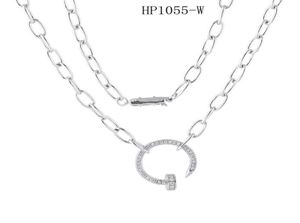 Valentinstag Geschenk Hip Hop Schmuck Dicke Kette Gold Halskette Edelstahl Schmucknägel Anhänger Halskette für Frauen Diamant Halskette8967050