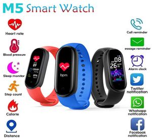 M5 Smart Armband Armbands Bluetooth Fitness Tracker Real Heart Rate Blood Pressure Monitor Screen IP67 Waterproof Sport Watch 48485253