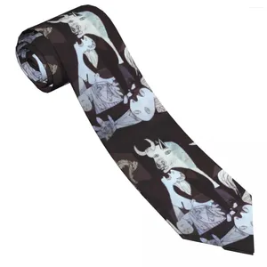 Bow Ties Guernica Art Print Tie Pablo Picassos Design Neck Vintage Cool Collar Male Cosplay Party Slitte Accessories