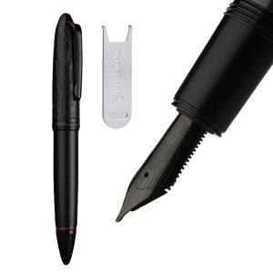 Pens Hongdian N6 Black Piston Fountain Pen żywica EF/F/Long Knife Nib Beautiful Torpedo Cloud Cap Business Business