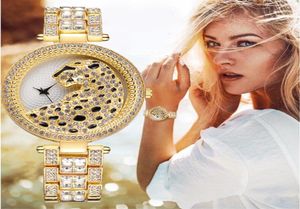 Women Gold Leopard Watch Luxury Fashion Bling Ladies Watch Casual Female Quartz Watch Crystal Diamond For Women Clock 220212262s3970015