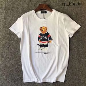 Björn skjorta designer mens t shirt plysch björn bokstav grafisk tryck fritid mode hållbar kvalitet par svart vita män kvinnkläder björn skjorta polo tee topps 3748