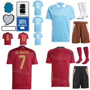 Euro Cup 2024 2025 Soccer 22 Aster Vranckx Jerseys 6 Amadou Onana 11 Leandro Trossard 13 Matz Sels 21 Timothy Castagne 8 Youri Tielemans Football Shirt Kits BiLiShi