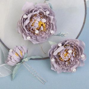 Hair Clips Antique For Women Pearl Clip Cloth Accessories Set Sticks Flower Hairpin Chinese Style Headwear