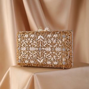 Brieftaschen Xiyuan Frauen 2022 Diamant Tropf Blumenabend Taschen Clutches für Party Hochzeits Strassstasche Abendtasche Clutch Geldbörse Brieftasche Gold Gold