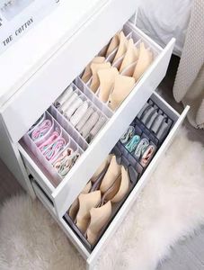 Dormitory Closet Organizer for Socks Home Separated Underwear Storage Box 7 GRIDS BH Organizer Foldbar Lådar Organiserare9489576