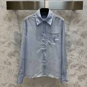 Cienkie bluzki dla kobiet proste koszule w paski lapy biuro długiego rękawu luźne koszulki koszuli