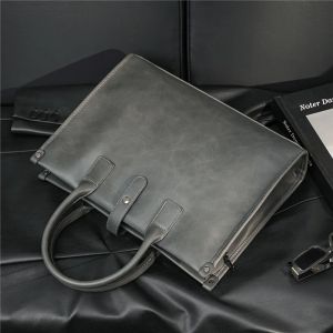 BROCKASES XIAO.P Fashion Men's High Quality Pu Leather Retro Business Casual Portfölj Handväska Single Shoulder Crossbody Bag Document Bag