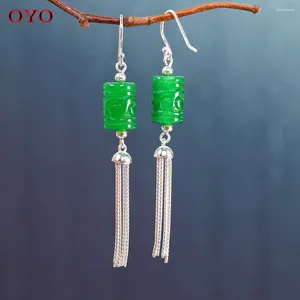 Dangle Earrings S925シルバージュエリーエスニックスタイルレディースロングタッセルアイアンドラゴン