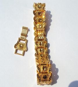 18 K Yellow Gold Filled Nugget Bracelet 15 Mm Wide 200 mm 20mm lengthen Made In CN LIFETIME WARRANTY6092560