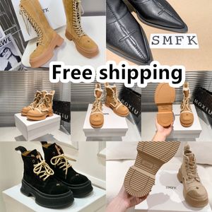 Designer Boots popular Trendy Women Booties Boot Luxury Soles Womens Party Thick Heel size 35-40 Chunky hiking SMFK GAI black
