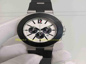 En kaliteli gerçek PO MEN039S Chrono Watch Mens Beyaz Dial Quartz Kronograf Tarih Kauçuk Kayış 103383 Spor Erkekler Watches Bilek5392402