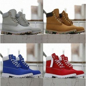 Tims Boots Designer Martin Sapatos Botas de tornozelo Cowboy Amarelo azul Botas de caminhada preta Men Women Winter Shoes Salto