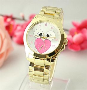 Fashion Luxury red Cartoon pattern Clock dial Quartz Large dial Ladies quartz watch Reloj Mujer Gift whole9475013