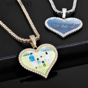 Medium Love Photo Pendant For Mens Necklace Trendy Brand Hip Hop Diy Creative Frame Zircon