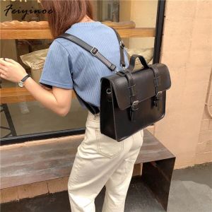 Bolsas Bolsas de estudantes de estilo de estudante coreanos de estilo de couro PU Mensageiro de couro para mulheres Mullifuncionais Vintage Mulheres Mulheres Mulheres Mulheres 2022