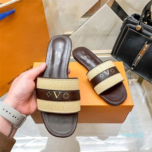 15a роскошные дизайнерские дизайнерские сексуальные сандалии beac flat summe mule fashion Женская леди черные коричневые цветочные тапочки мужские