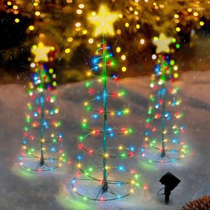 Strängar LED Solar Outdoor Christmas Tree Decoration Waterproof String Lights Powered 50cm Garden Lamp Ornaments