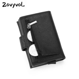 THIETS Zovyvol RFID Antitheft Credit Credi Card Wallets Slim Business Business PU Leather Metal Card Case Magic Smart Wallet